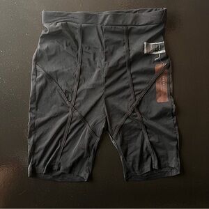 NWT Mesh Sheer Black Compression Detailed Shorts Medium